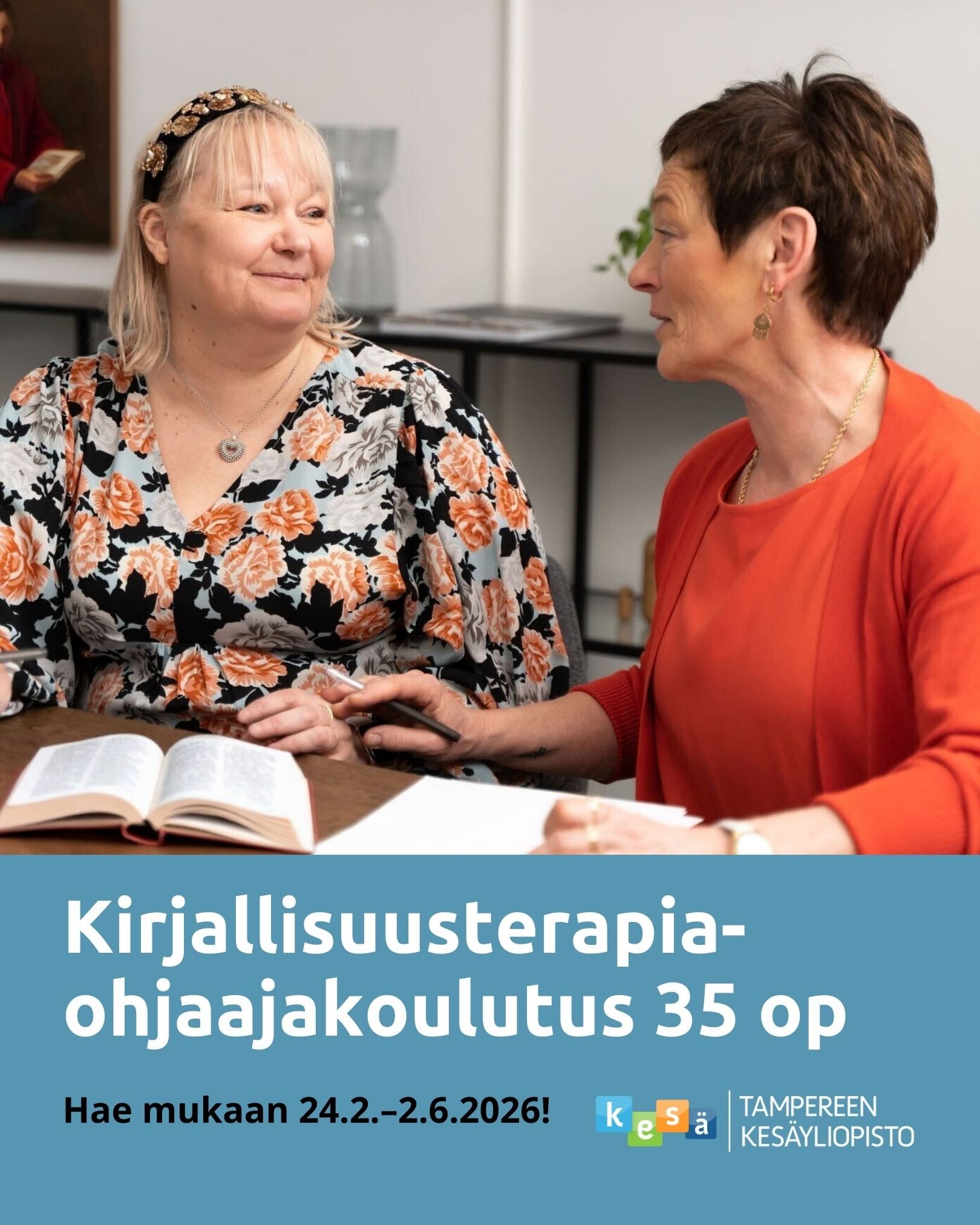 Kirjallisuusterapiaohjaajakoulutus (35 op) (monimuotokoulutus)