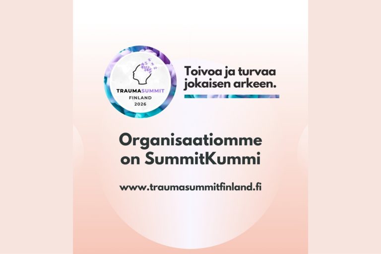 Suomen Kirjallisuusterapiayhdistys ry on SummitKummi – yhdistyksen jäsenille pääsy Trauma Summit -tapahtumaan!