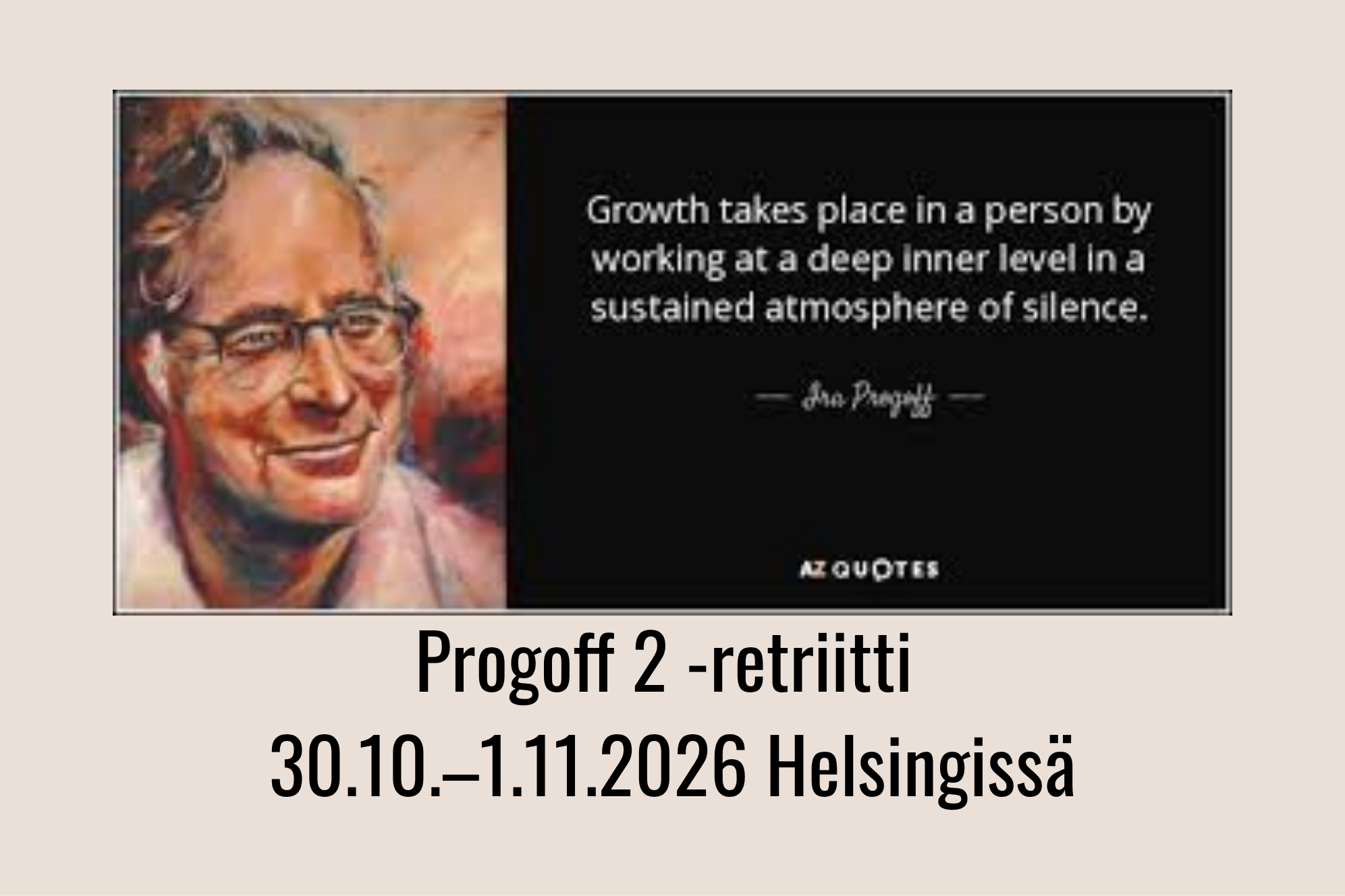 Progoff 2 -retriitti 31.10.–1.11.2026 Helsingissä