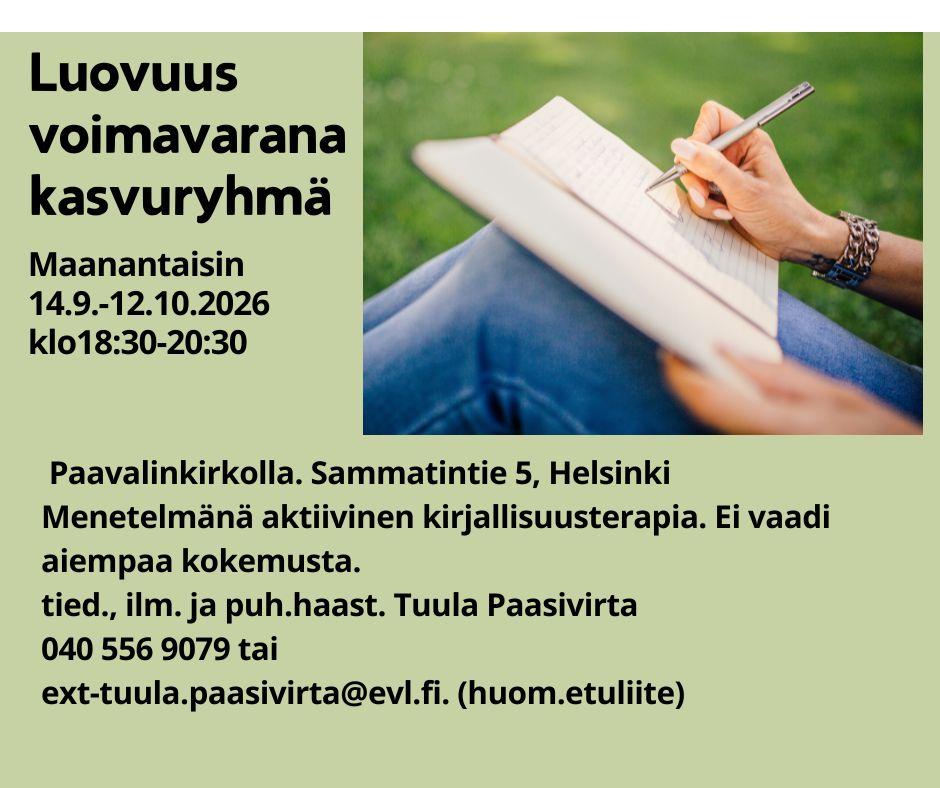Luovuus voimavarana -ryhmä Helsingissa alkaen 14.9.2026